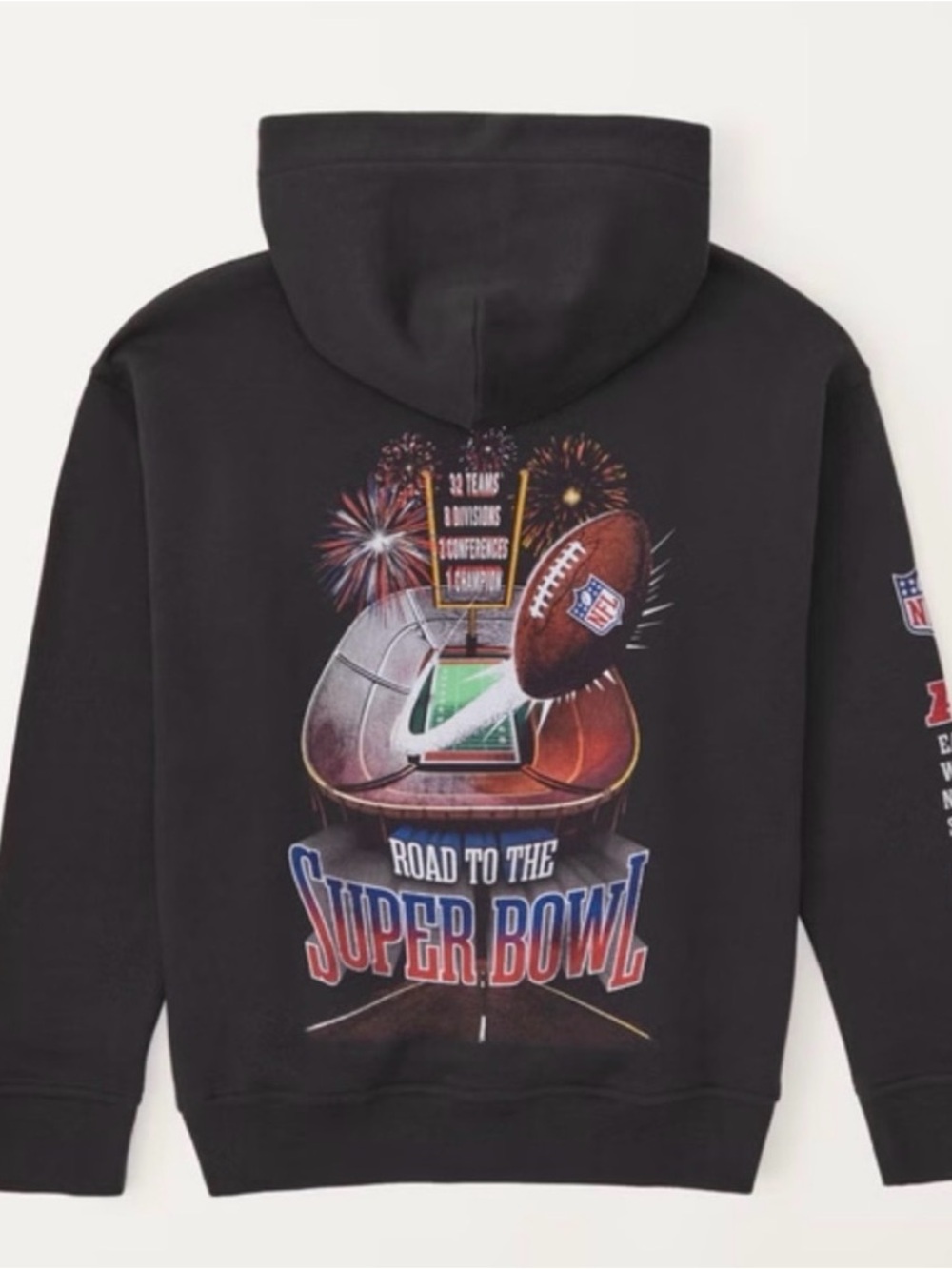 Abercrombie Kids NFL Boys Road to Super Bowl Black Hoodie like NEW size 15/16